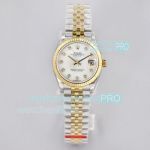 EW Factory Swiss Replica Rolex Datejust 31 Watch White MOP Dial Two Tone Jubilee Bracelet